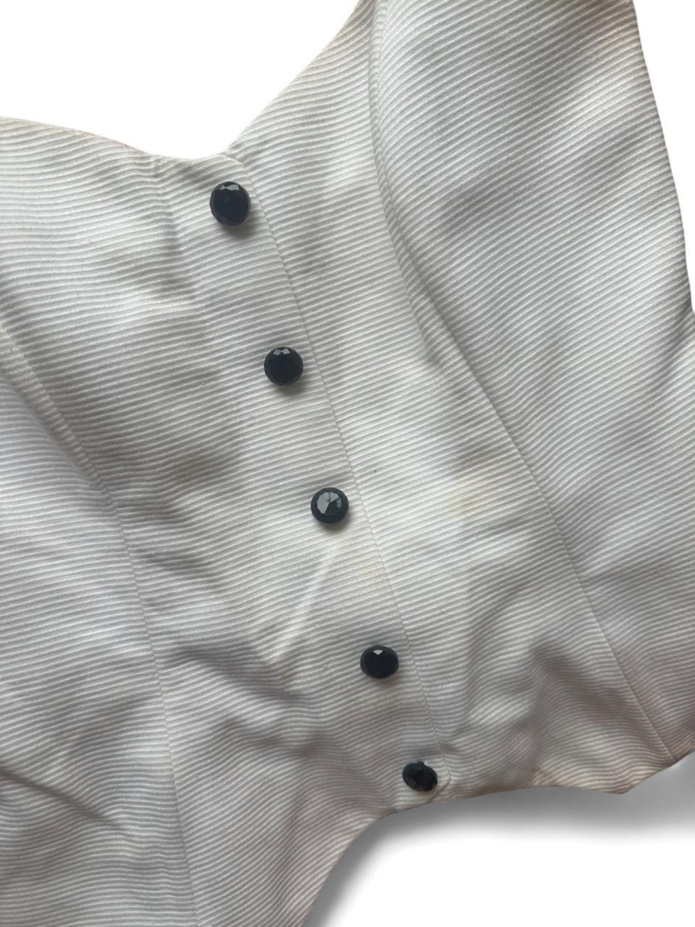 Vintage Christian Dior white corset bustier top with black buttons. Size 2 - Picture 8 of 8